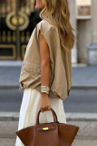 Casual Street Solid Color Zipper O Neck Tops