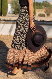 Street Elegant Geometric Print Contrast Loose High Waist Type A Full Print Bottoms