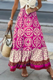 Street Elegant Geometric Print Contrast Loose High Waist Type A Full Print Bottoms