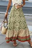 Street Elegant Geometric Print Contrast Loose High Waist Type A Full Print Bottoms