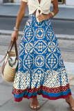 Street Elegant Geometric Print Contrast Loose High Waist Type A Full Print Bottoms