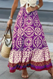 Street Elegant Geometric Print Contrast Loose High Waist Type A Full Print Bottoms