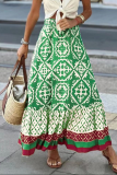 Street Elegant Geometric Print Contrast Loose High Waist Type A Full Print Bottoms