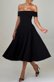 Sexy Solid Color Backless Ruched Off Shoulder Strapless Dresses