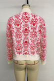 Casual Flowers Weave Contrast Half A Turtleneck Tops