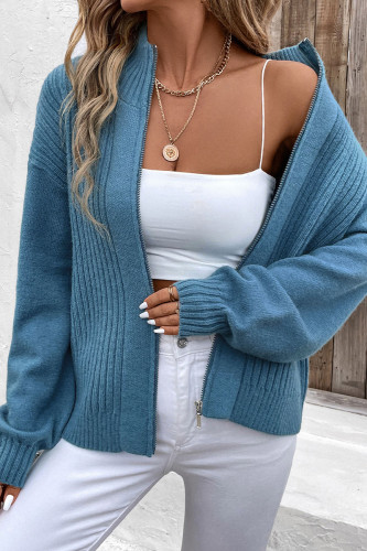 Casual Daily Solid Color Zipper Potholes Mandarin Collar Outerwear