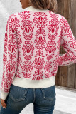 Casual Flowers Weave Contrast Half A Turtleneck Tops
