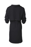 Casual Street Solid Color Draw String Turn-back Collar Outerwear