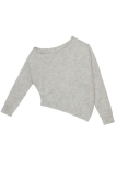 Sexy Solid Color Irregular Oblique Collar Tops
