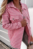 Casual Plaid Pocket Buttons Contrast Turndown Collar Tops