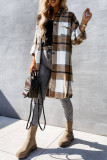 Casual Street Plaid Contrast Turndown Collar Tops