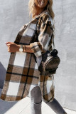 Casual Street Plaid Contrast Turndown Collar Tops