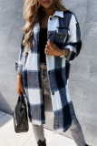 Casual Street Plaid Contrast Turndown Collar Tops