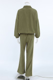 Casual Daily Stripe Patchwork Contrast Turndown Collar Long Sleeve Two Pieces