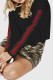 Casual Stripe Patchwork O Neck Tops