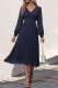 Daily Elegant Solid Color Lace Pleated V Neck Pleated Dresses