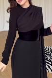 Prom Elegant Solid Color Patchwork O Neck Evening Dresses