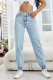 Casual Daily Solid Color Pocket Buttons Denim Jeans