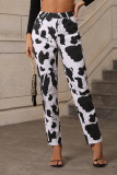 Casual Street Geometric Print Buttons Contrast Mid Waist Loose Denim Jeans