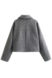 Casual Street Solid Color Pocket Zipper Gross Turndown Collar Outerwear