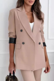 Casual Daily Solid Color Buttons Turn-back Collar Outerwear