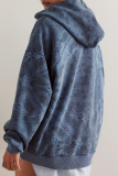 Casual Street Flowers Snakeskin Print Leopard Pocket Hooded Tops