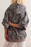 Casual Street Flowers Snakeskin Print Leopard Pocket Hooded Tops