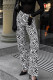 Casual Street Pocket Contrast Loose High Waist Straight Full Print Bottoms