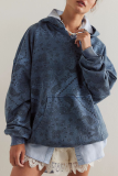 Casual Street Flowers Snakeskin Print Leopard Pocket Hooded Tops