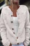 Casual Daily Flowers Printed in imitation of sweater Buttons Contrast O Neck Outerwear