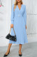 Elegant Solid Color With Belt Weave V Neck Pleated Dresses