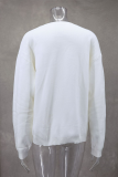 Casual Heart Shaped Patchwork Contrast O Neck Tops