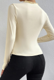 Casual Daily Solid Color Ruched Half A Turtleneck Tops