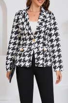 Casual Daily Plaid Buttons Contrast Turn-back Collar Outerwear