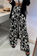 Casual Geometric Print Pocket Loose High Waist Full Print Bottoms