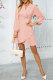 Daily Elegant Solid Color Lace Up Ruffle V Neck Irregular Dresses