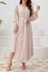 Daily Elegant Solid Color Lace Up O Neck A Line Dresses
