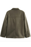Casual Street Solid Color Buttons Turndown Collar Outerwear
