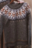 Casual Daily Geometric Stripe Contrast O Neck Tops