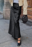 Elegant Solid Color Patchwork Zipper Regular High Waist Solid Color Bottoms