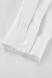 Casual Solid Color Pocket Turndown Collar Long Sleeve Two Pieces