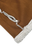 Casual Street Solid Color Patchwork Zipper Contrast Turndown Collar Outerwear