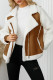 Casual Street Solid Color Patchwork Zipper Contrast Turndown Collar Outerwear