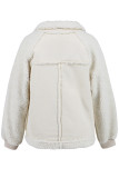 Casual Street Solid Color Patchwork Zipper Contrast Turndown Collar Outerwear