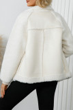 Casual Street Solid Color Patchwork Zipper Contrast Turndown Collar Outerwear