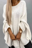 Casual Daily Solid Color Patchwork O Neck Tops