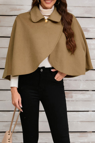 Casual Street Solid Color Buttons Turndown Collar Outerwear