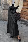 Elegant Solid Color Patchwork Zipper Regular High Waist Solid Color Bottoms