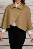 Casual Street Solid Color Buttons Turndown Collar Outerwear