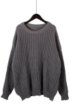 Casual Daily Solid Color Weave O Neck Tops